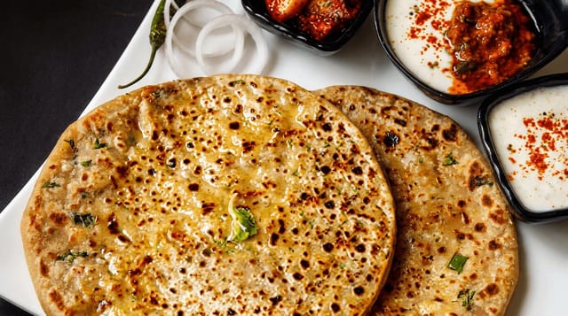 Paneer Prantha Plate.